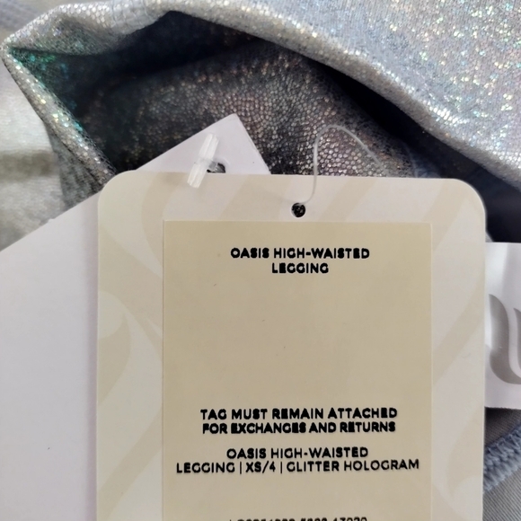 NWT Fabletics Oasis PureLuxe High-Waisted Legging in glitter hologram sz Xs - Picture 3 of 7
